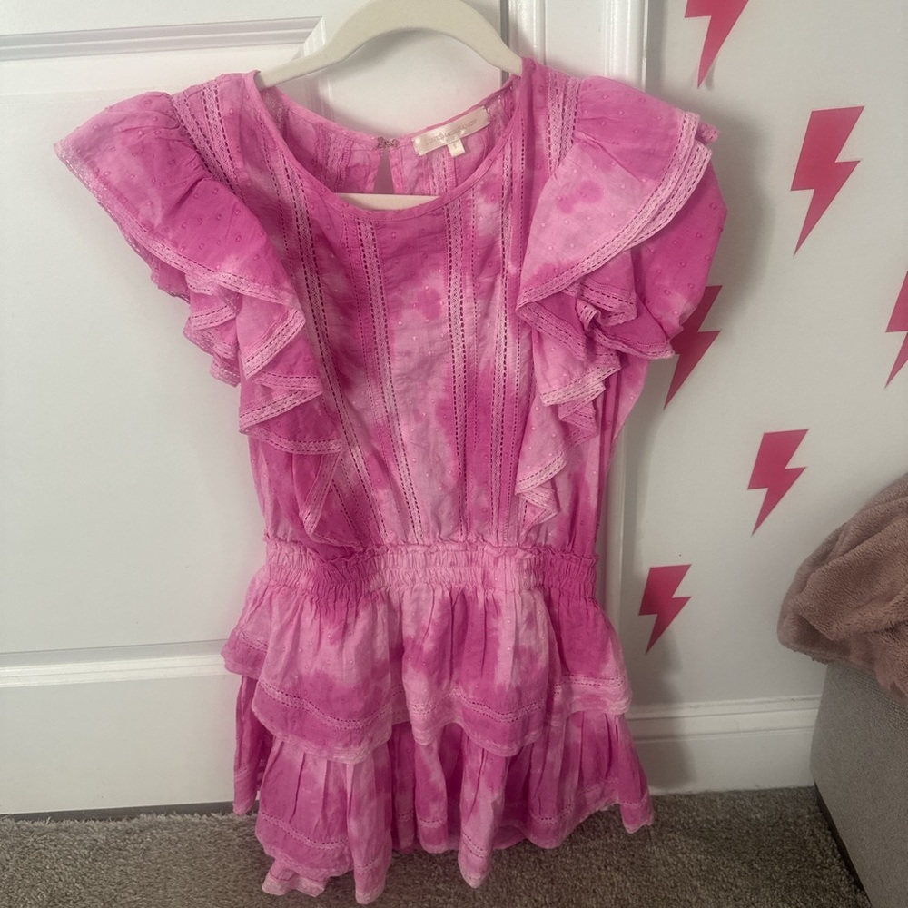 Love shack fancy Natasha dress-pink tyedye.Size-Small. Only worn once